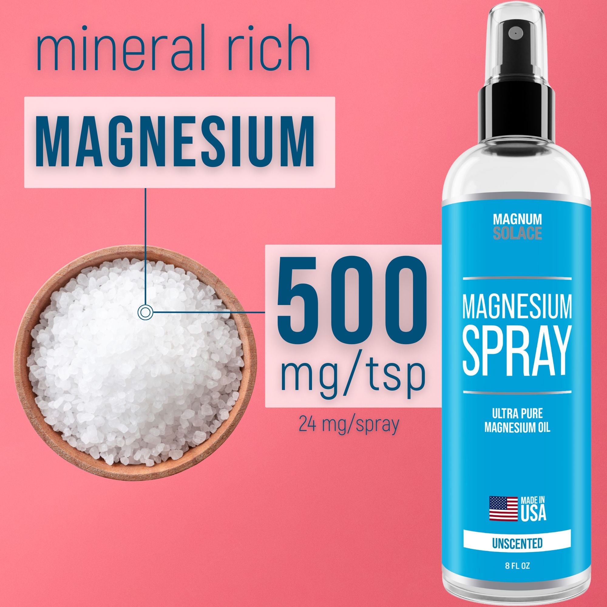 Magnesium Spray - Pure Magnesium Oil Body Spray, 12 oz