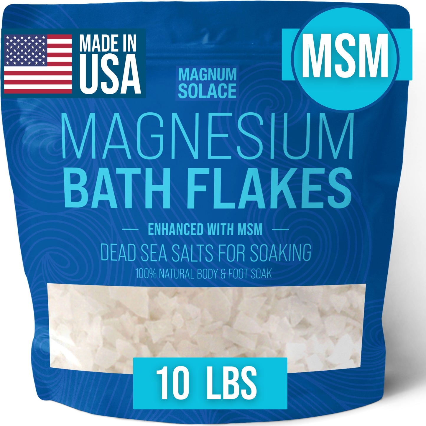 Magnesium Bath Flakes with MSM, 10 LBS