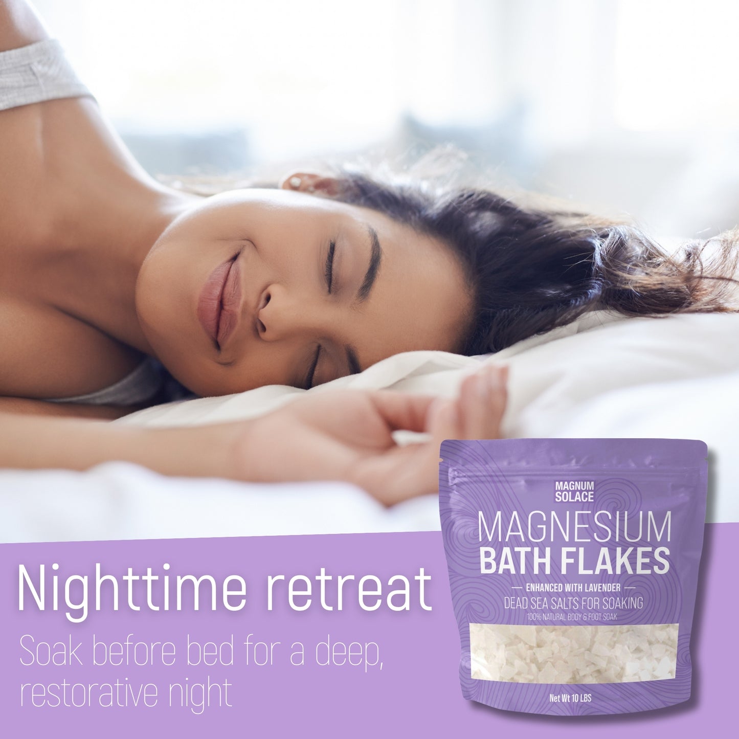 Magnesium Bath Flakes with Lavender, 10 LBS