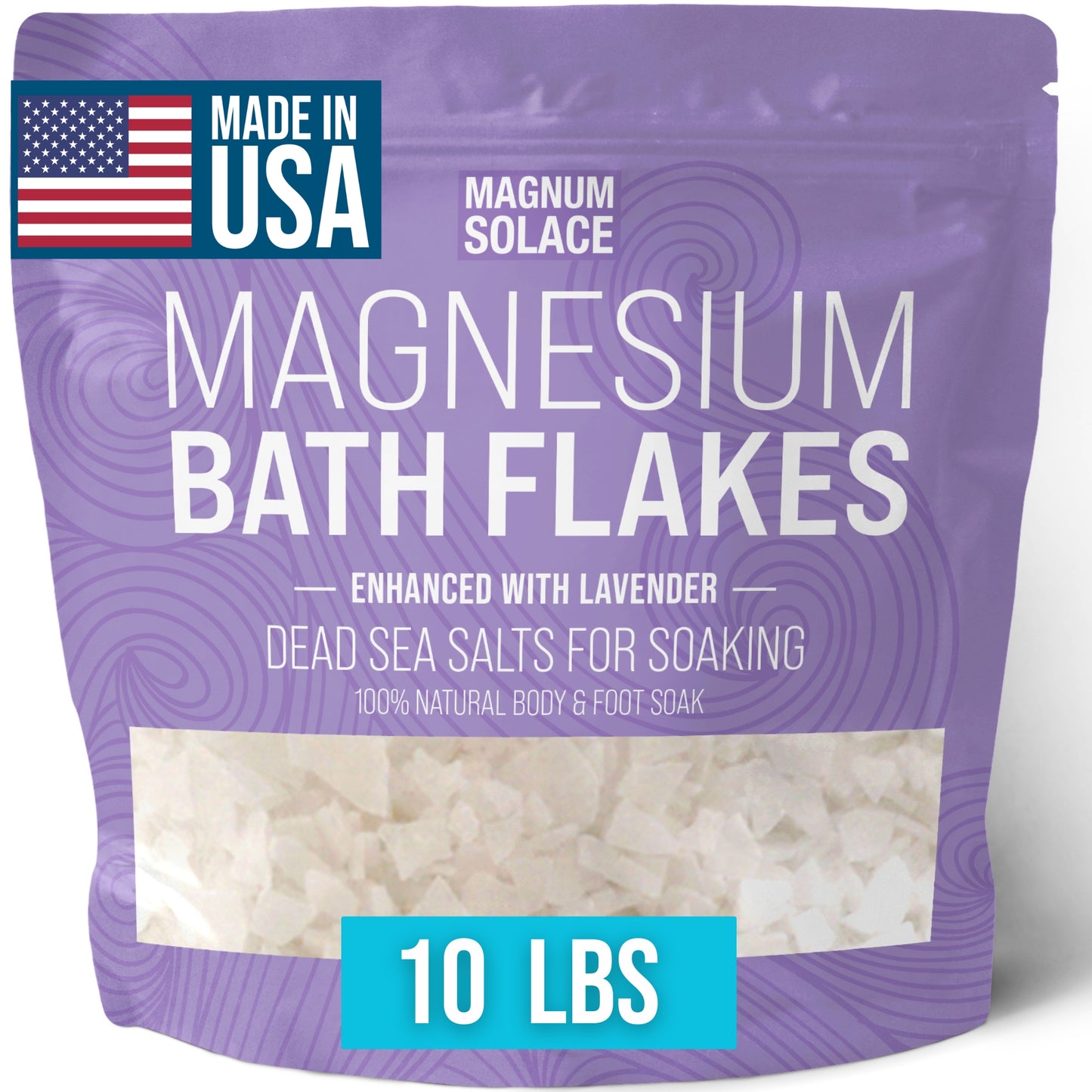 Magnesium Bath Flakes with Lavender, 10 LBS