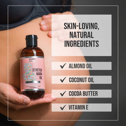 Stretch Mark Oil – 100% Natural Belly Oil for Pregnancy with Cocoa Butter